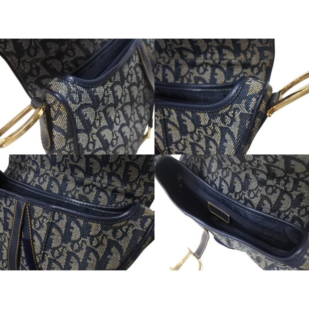Christian Dior Trotter Saddle Bag Navy Blue Galliano - Picture 9 of 10